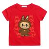 Labubu Plyšové tričko 100% bavlna Roztomilé chlapecké/dívčí kreslené tričko Dětské Funko tričko Trička Casual Soft Kawaii Top
