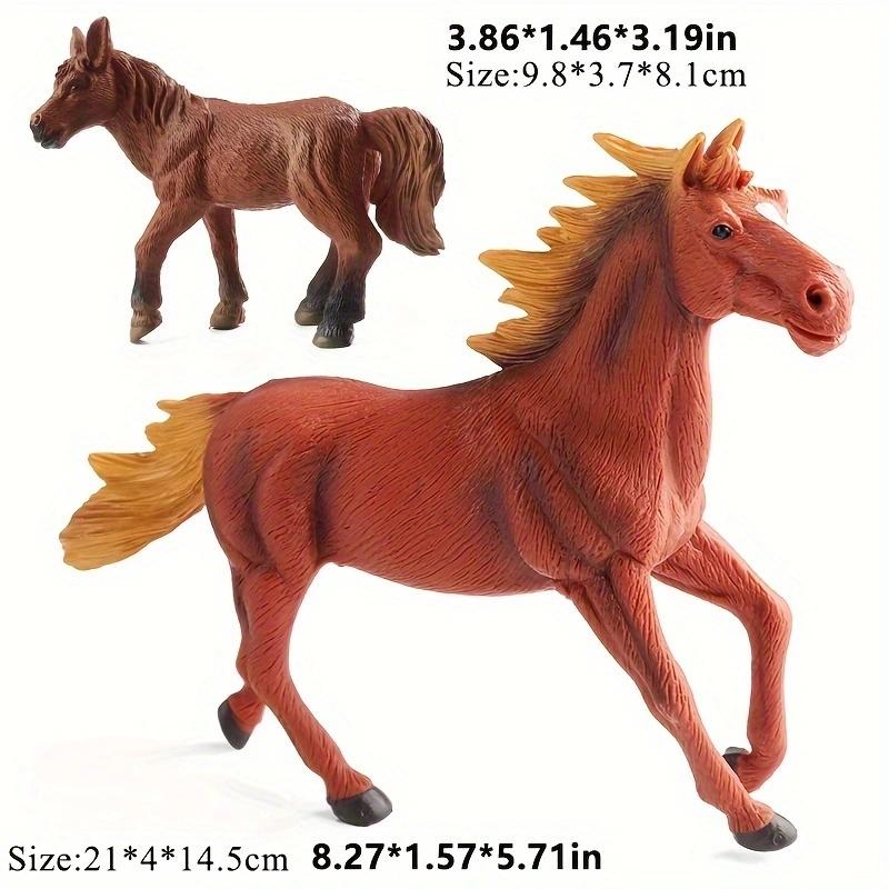 Oenux 2-Pieces Set Of Large Farm Animal Horse Cow Pig Sheep Goat Donkey Model Action Figures PVC Educational Cute Kids Toy Gift