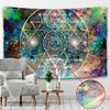 Tapisserie murale Mandala indienne, décoration bohème, tapisserie murale, psychédélique, hippie, nuit, lune, tapis mural Mandala