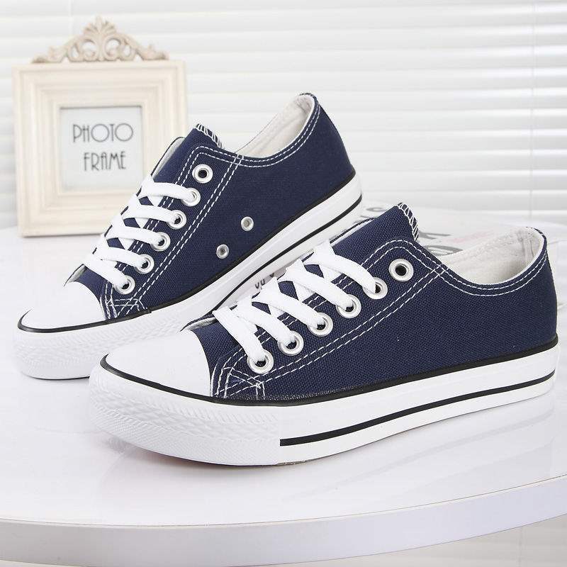 Small black shoes spring all black tide flat baseplate shoes sneakers canvas shoes