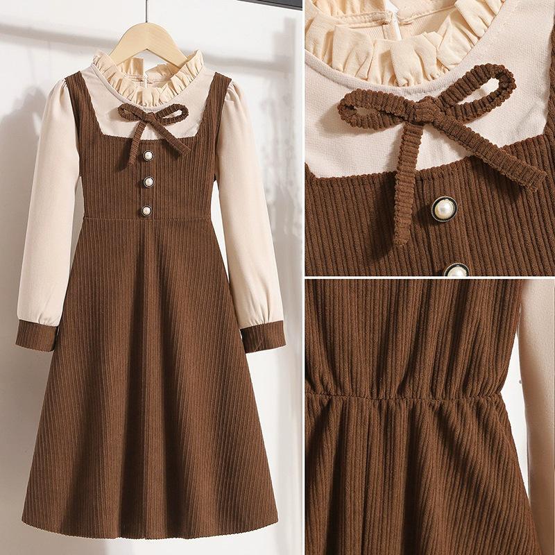 Girls' Autumn Preppy Style Two-Piece Dress - Trendy Children's Fashion