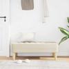 Bench with Cushion Linen 113 X 57 X 39 Cm Fabric