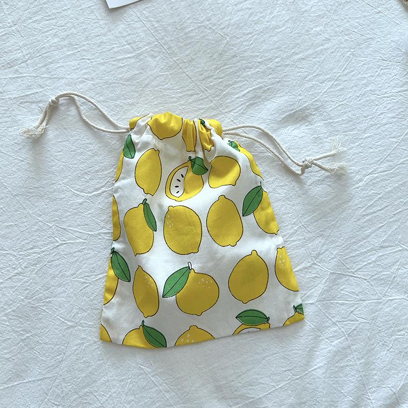Floral Mini Cotton Drawstring Pouch for Jewelry, Cosmetics, & Lipstick - Dustproof & Cute