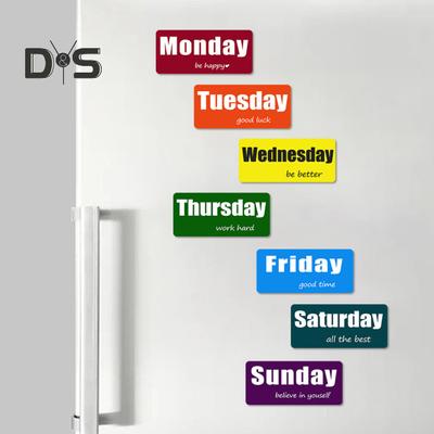 7 Teile/satz Kühlschrankmagnet mit Wochentagen, bunt, für Wochentage und Wochenenden, magnetische Datumsanzeige, Whiteboard, Kühlschrankmagnet, Dekoration für Zuhause und Büro