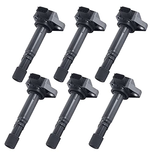 One+lifestyle Honda Ignition Coil Set of 6 3-Pin Life JB5 Vamos Acty Zest Etc. Compatible 30520-RGA-004 30520-RCA-S01 30520-PFE-004 30520-PVJ-A01