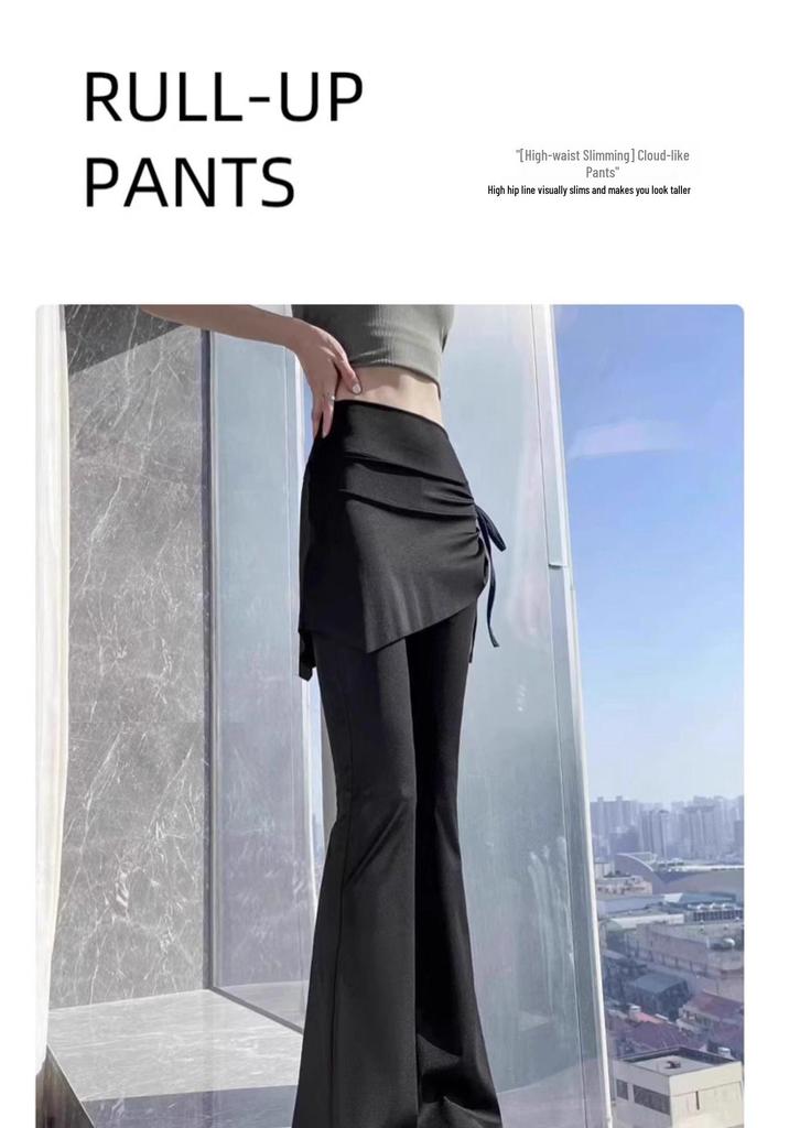 Women's Plus Size High Waist Skirted Yoga Pants for Spring & Autumn - Two-Piece Running & Fitness Set
