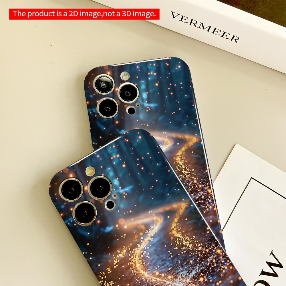 2DFlat Glittering Forest Path Magic Light All Inclusive Film Hard Phone Case, Compatible with iPhone 18 Pro Max 17 16 15 14 13 12 11