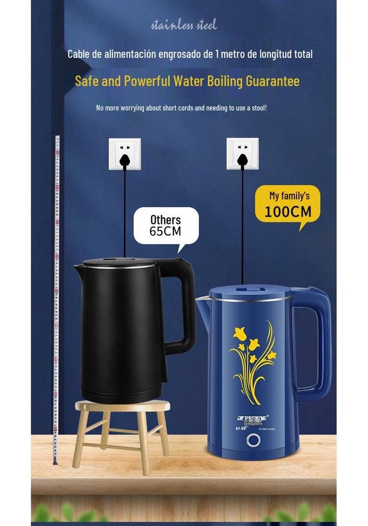 Positive Hemisphere Stainless Steel Electric Kettle: Auto-Off, Thermal Insulation, Household Electric Water Boiler