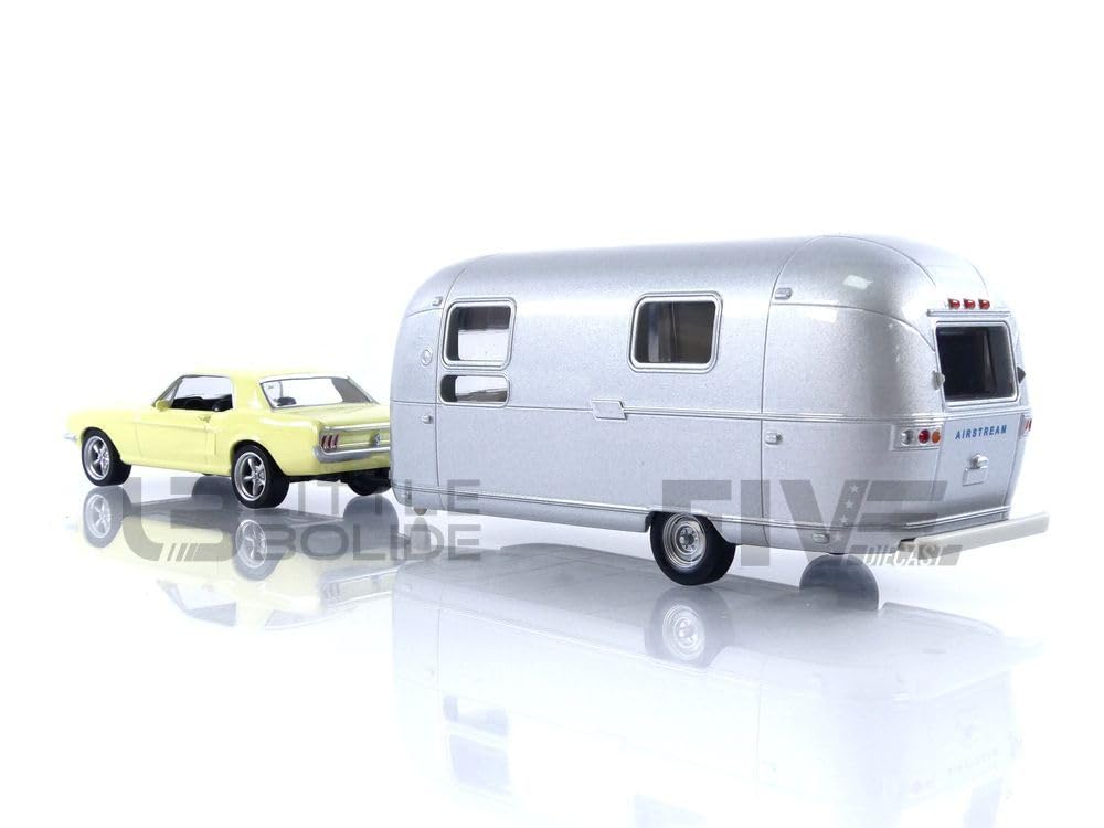 NOREV Ford Mustang 1968 Light Yellow Airstream Caravan Scale Model 270581 & 1/43