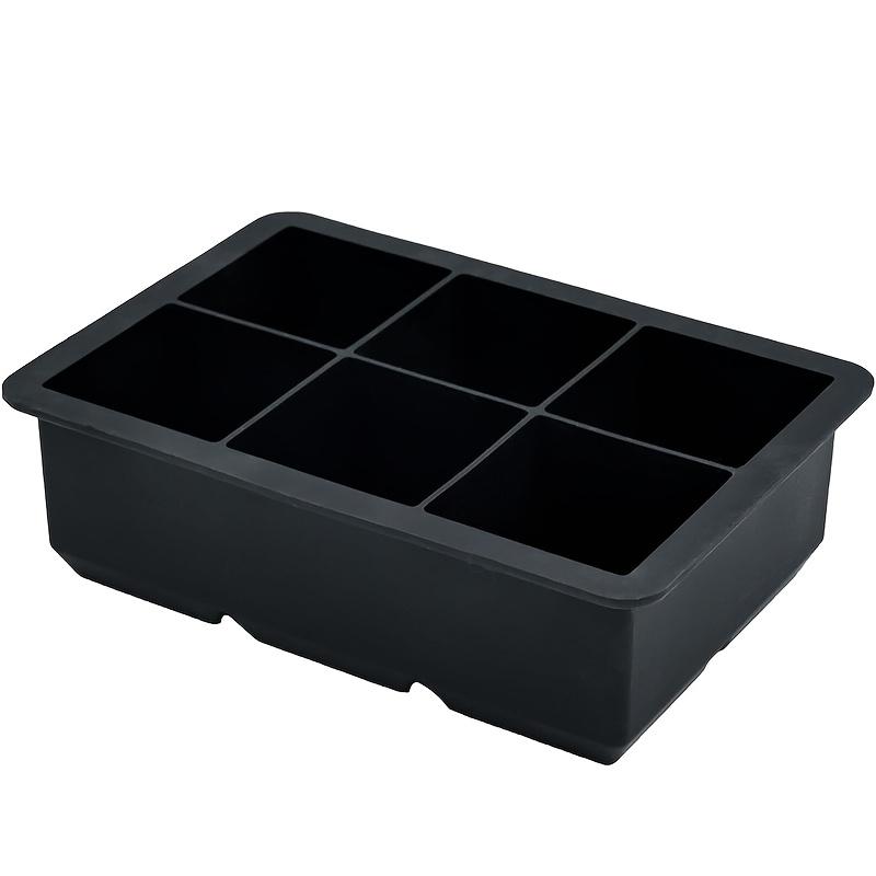1pc Large Ice Cube Mold Tray, Square Ice Cube Mold, Suitable for Whiskey and Cocktails, Party Supplies чёрный