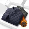 Autumn Winter Middle Aged Men Warm Collar Business Leisure Dad Padded Clothes Coat