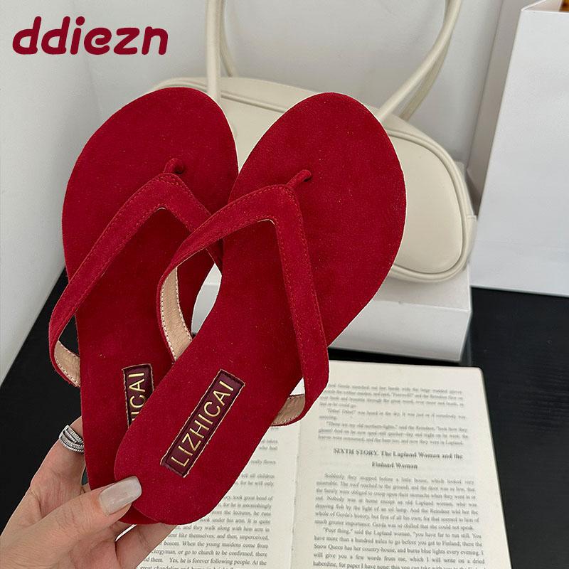 Fashion Summer Beach Female Flats Flip Flops Slides Slippers Shoes For Women Outdoor Fashion Round Toe Ladies Flats Slippers Shoes