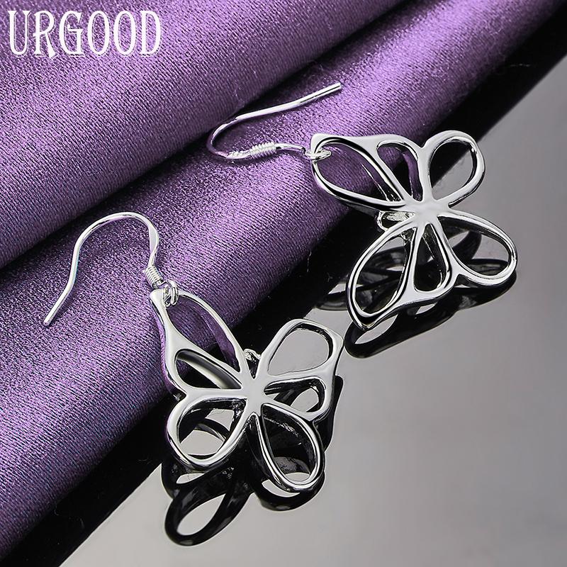 925 Sterling Silver Butterfly Pendant Earrings Fashion Jewelry