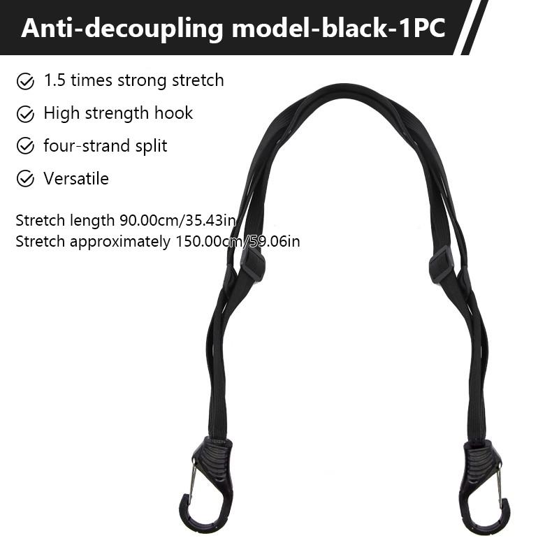 SEAMETAL Universal Elastic Strap with Hooks 4-Claw Motorcycle Luggage Net Helmet Rope Adjustable Cargo Tie Down for Bike Bicycle ATV Moto