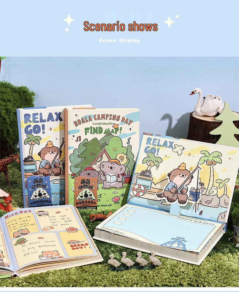 Cute Cartoon Zoo Notebook: Ideal Diary and Gift for Elementary Students