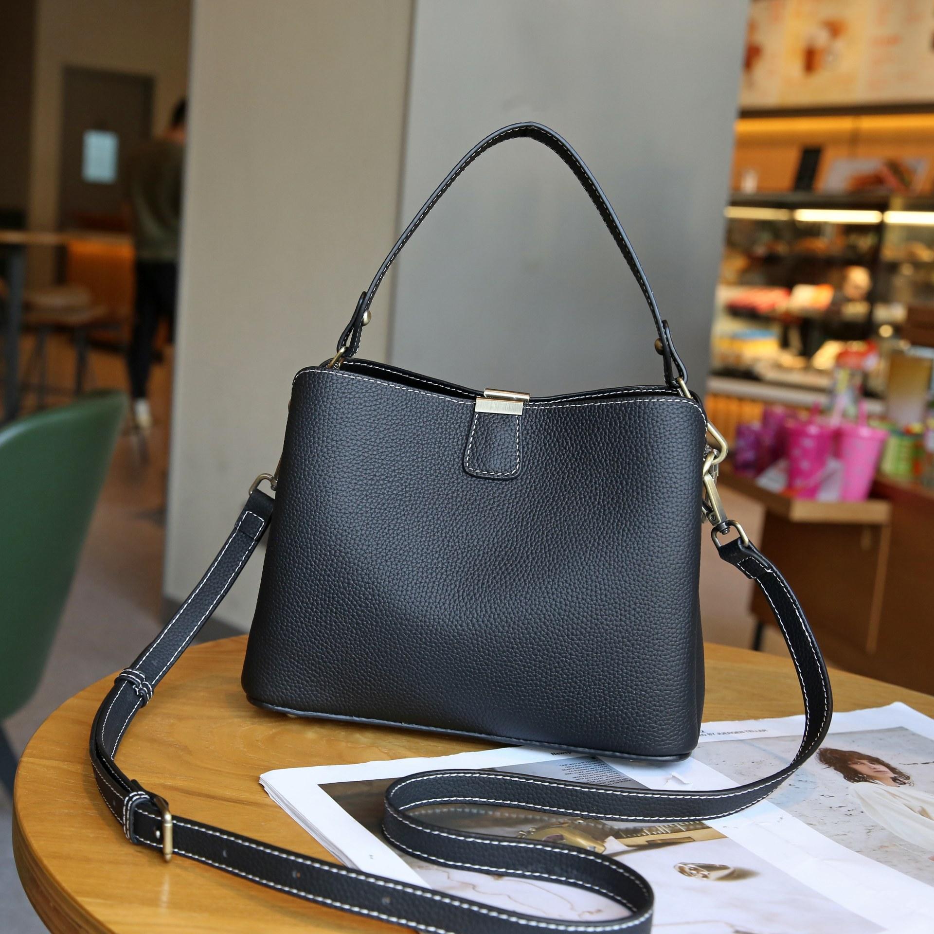 

Сумка на плечо из коровьей кожи первого слоя Новая универсальная сумка на плечо для женщин большой вместимости Сумка через плечо из натуральной кожи