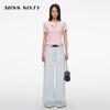 MISS SIXTY 2026 Lyocell Cotton High Waist Ripped Wide-Leg Jeans