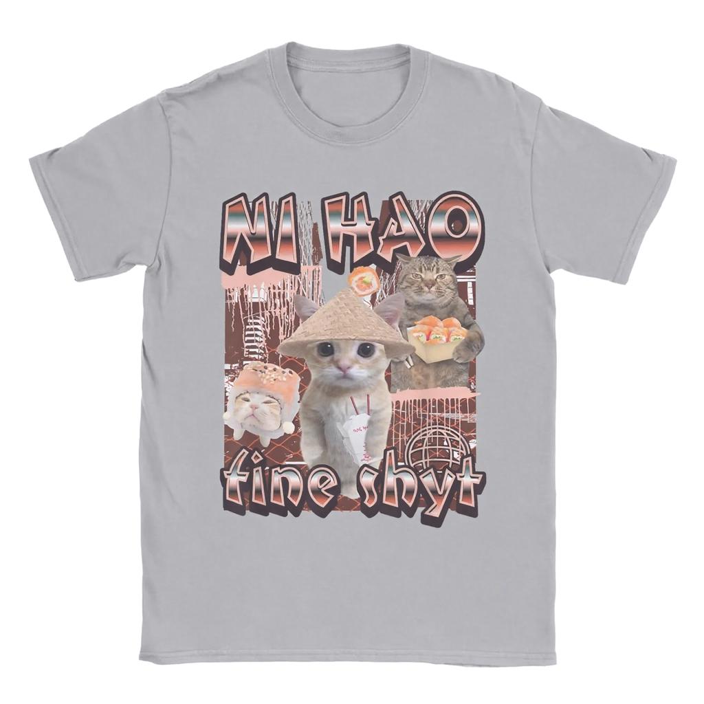 2025T-shirt Men's and Women's Printed T-shirt Funny Cat Summer Clothes Cotton Summer Clothes T-shirt High Quality Street Clothes