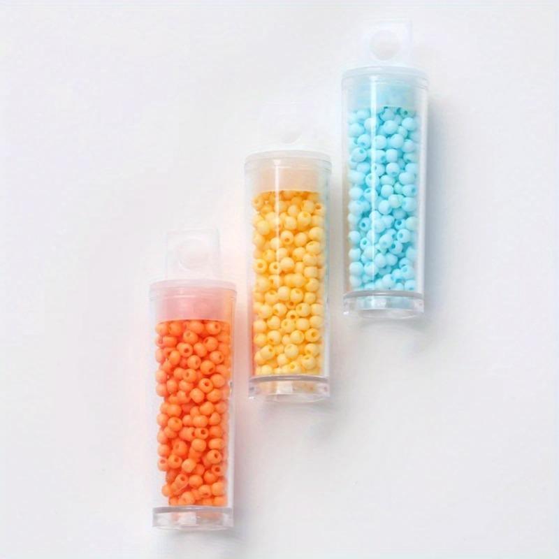 5Pcs Transparent Cylindrical Plastic Bottle Loose Beads Storage Capacity 10g for DIY Beads Storage.