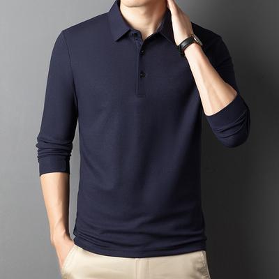 Herren Business Casual Polo Langarm T-Shirt Sommer bequem