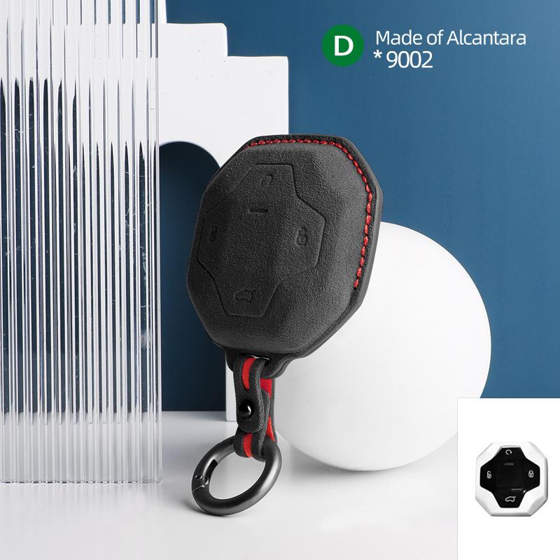

Car Smart Remote Key Case For Chery Jetour Traveler 2023 2024 Keychain Cover Alcantara Suede Shell Protector Accessories