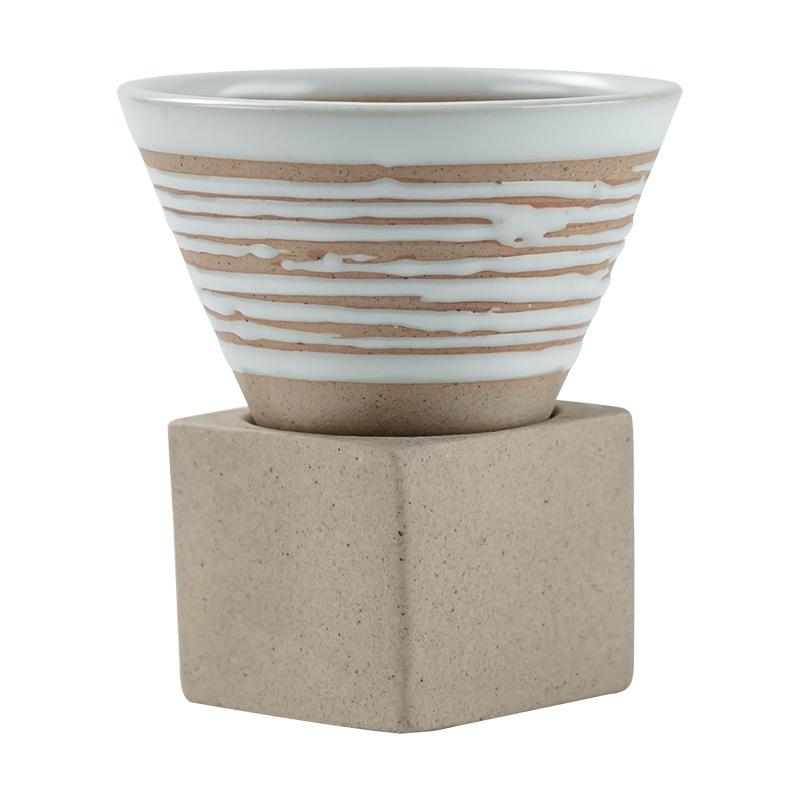 Retro Ceramic Coffee Mug Creative Pottery CoffeeTea Cup Japanese Latte Pull Flower Porcelain Home Art Decorative Cups