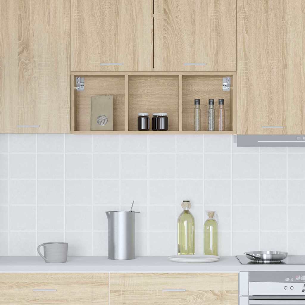 Wall Mounted Cabinet in Sonoma Oak Finish 30 x 29.5 x 80 cm Particleboard