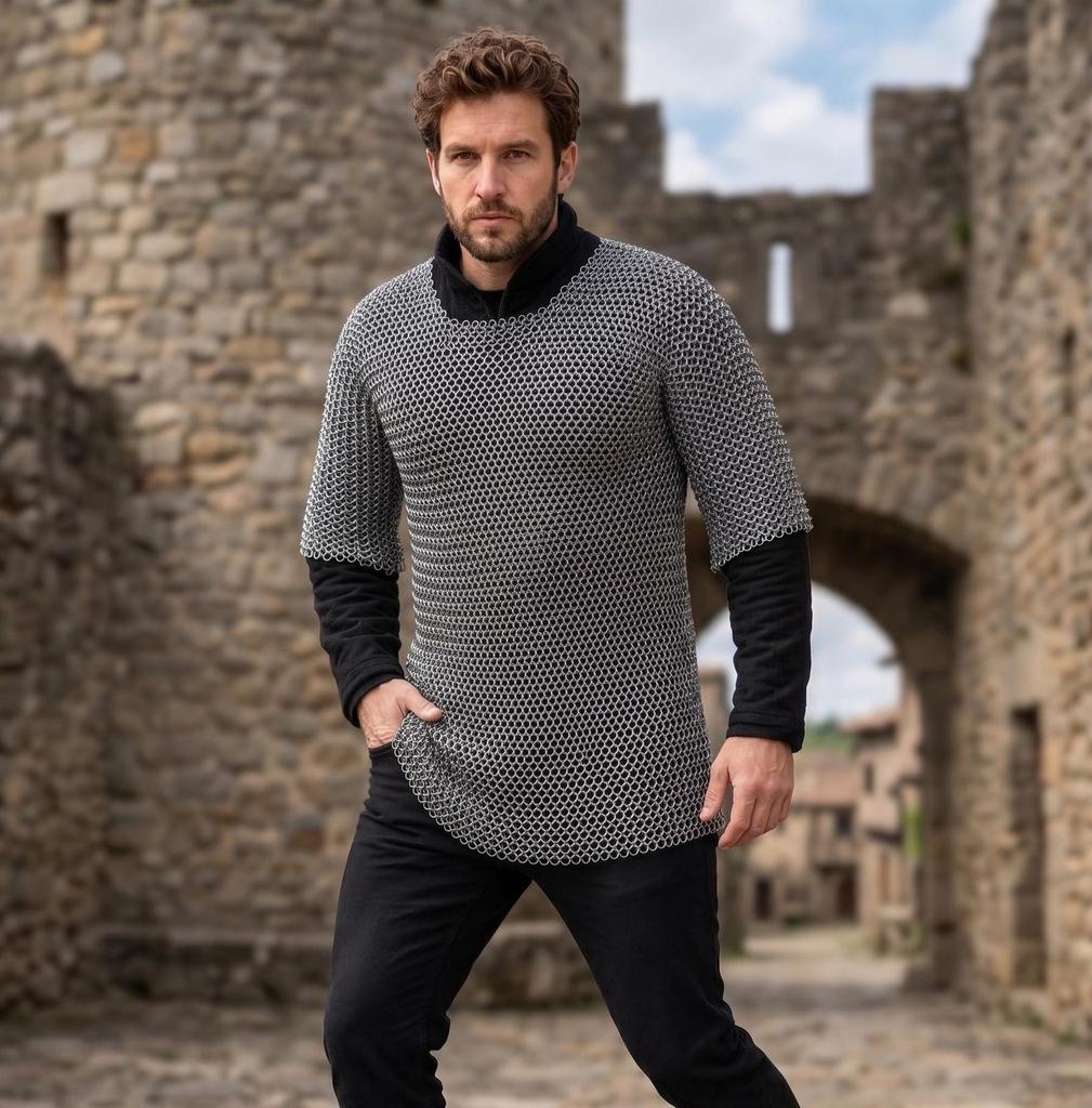 Handmade Aluminium Chainmail Outfit Battle Armor for LARP Cosplay
