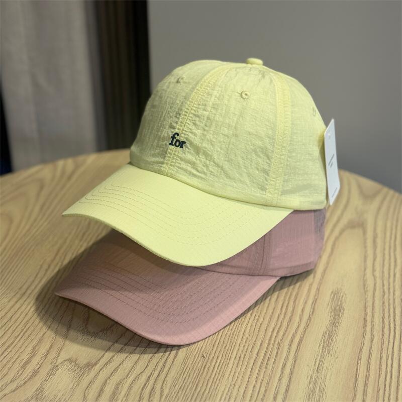 Simple Small Letter Embroidery Quick-drying Light and Thin Sunscreen Cap Women's Summer Outdoor Travel Sun Hat Men