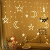 LED Star Moon Curtain String Lights with Battery & USB for Bedroom Décor