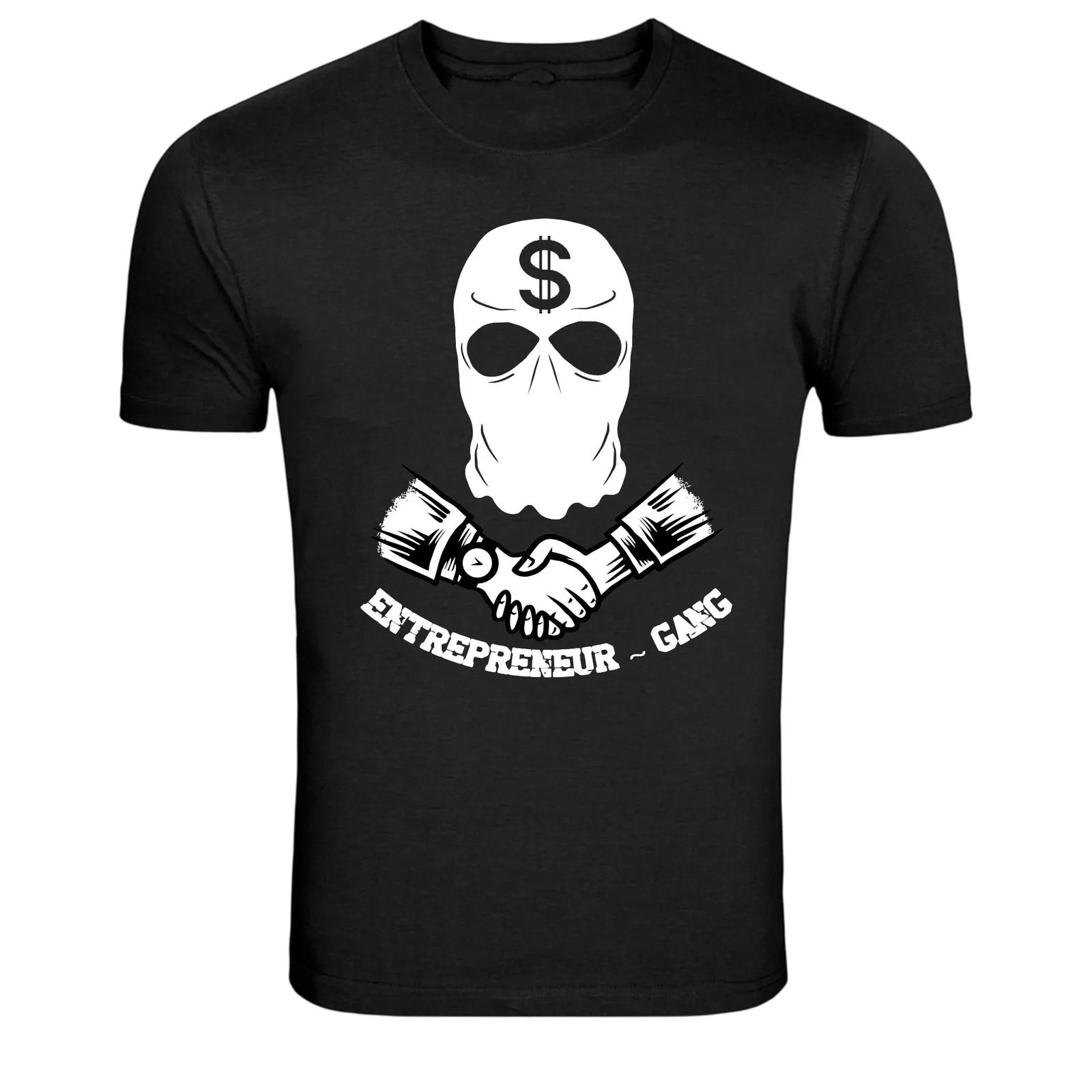 

Entrepreneur Gang Skull Money Mask Handshake Graphic T-Shirt XL