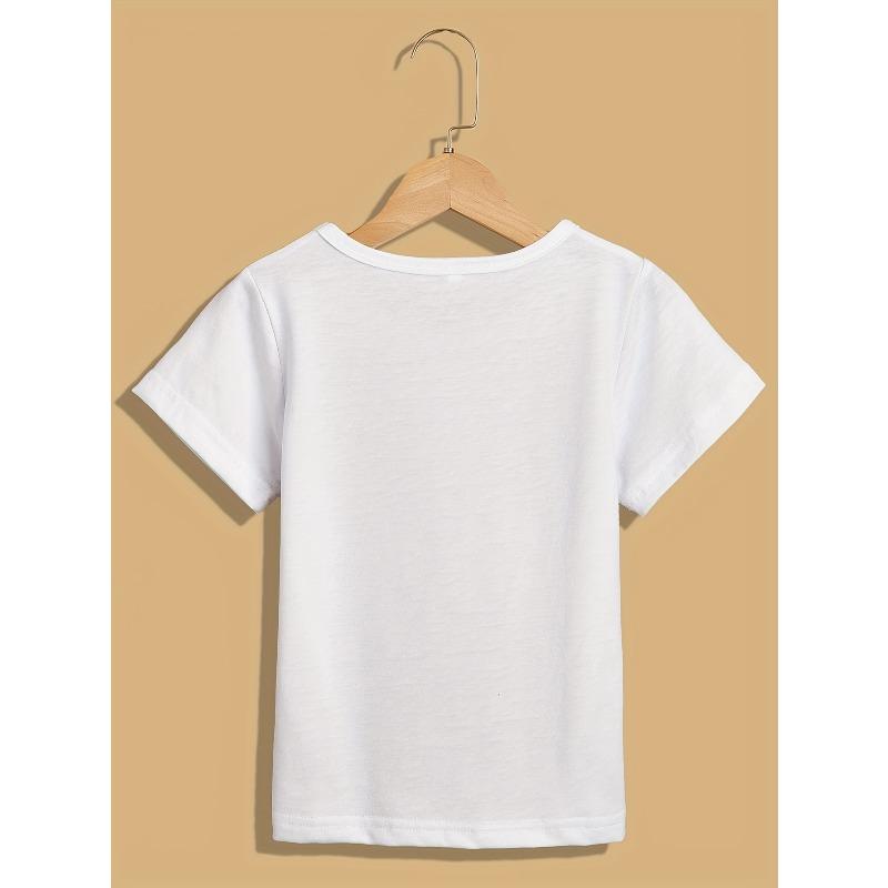 European Sizes I'm Three And Digging It Print Boys Creative T-shirt, Casual Lightweight Comfy Short Sleeve Crew Neck Tee Tops, Kids Clothings