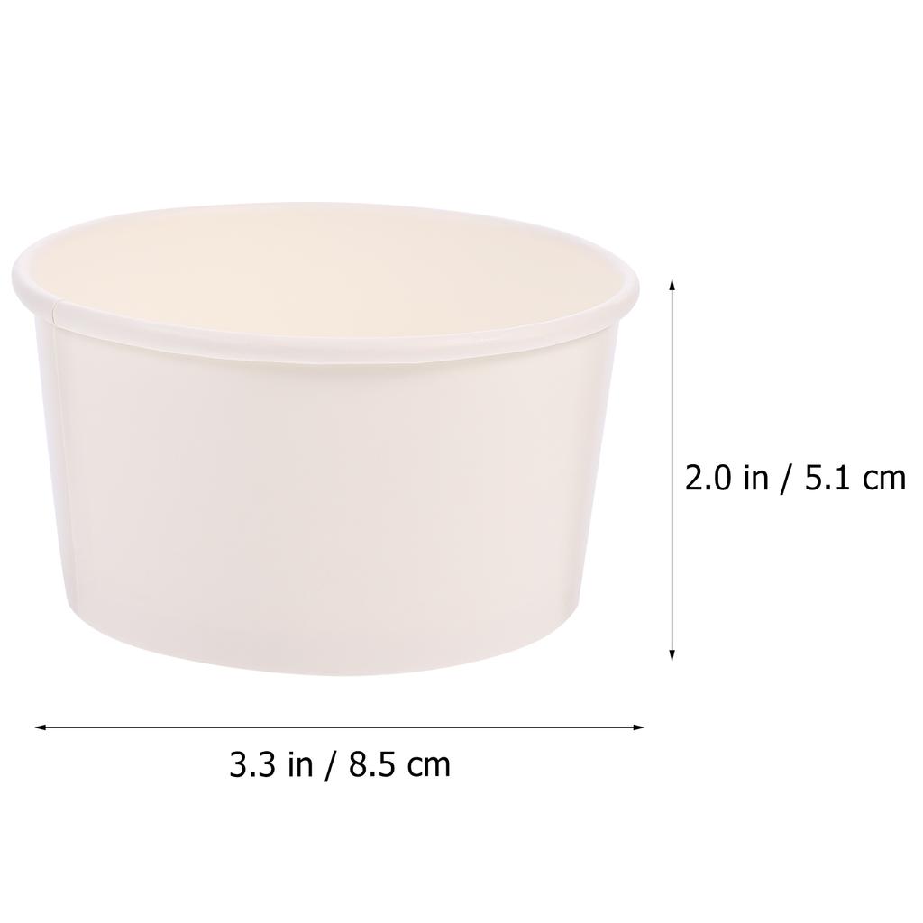 100 Pcs Ice Cream Cups Paper Dessert Container Soup Bowl Cake Jelly Pudding Snack