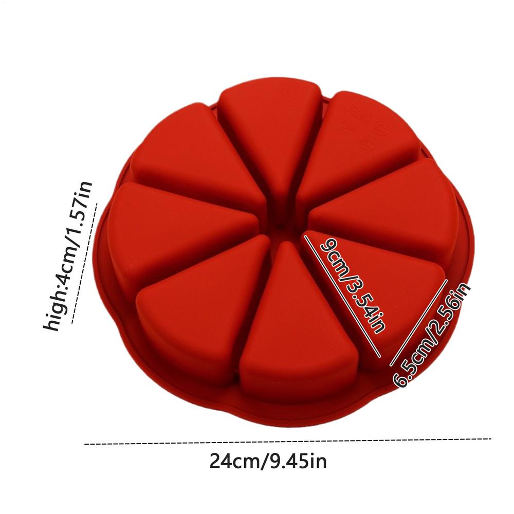 Silicone Cake Molds Non-Stick Chocolate Cake Making Mold 8-Cavity Triangle Scone Pan for Cornbread Brownies Muffins Kitchen красный