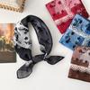 Women Floral Printed Small Square Scarf Breathable Decorative Neck Head Scarf For Daily Commute