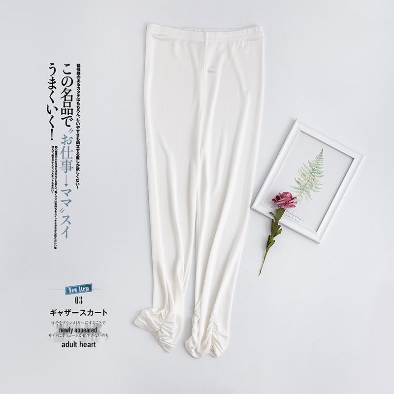 

Guolian Женские многоцветные шелковые вязаные леггинсы-капри для похудения M белый