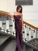 Purple Spaghetti Strap Evening Gown - Elegant Summer Long Dress for Women