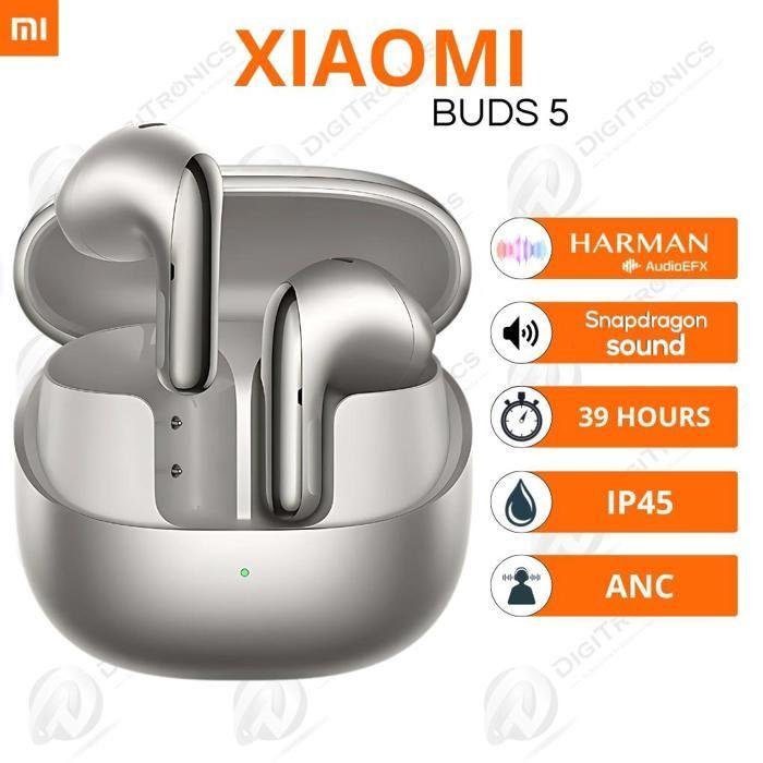 Écouteurs Sans Fil - XIAOMI - Buds 5 - Harman AudioEFX - ANC - 39 Heures - IP54