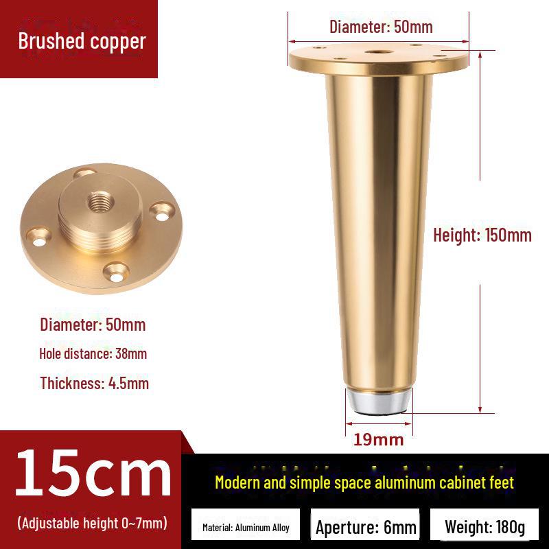 Aluminum Alloy Furniture Leg Support for Sofa, Table, TV Cabinet, and Bathroom Cabinet