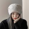 Women Winter Warm Knitted Newborn Hat Large Head Small Face Versatile Ear Protection Fashion Wool Pile Hat