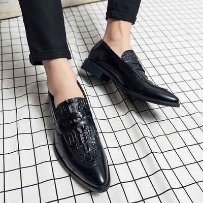 Fashion Men Fashion Crocodile Pattern Leather Casual Loafers Soft Comfortable Breathable Flats Lazy Shoes Men's Moccasins Driving Shoes