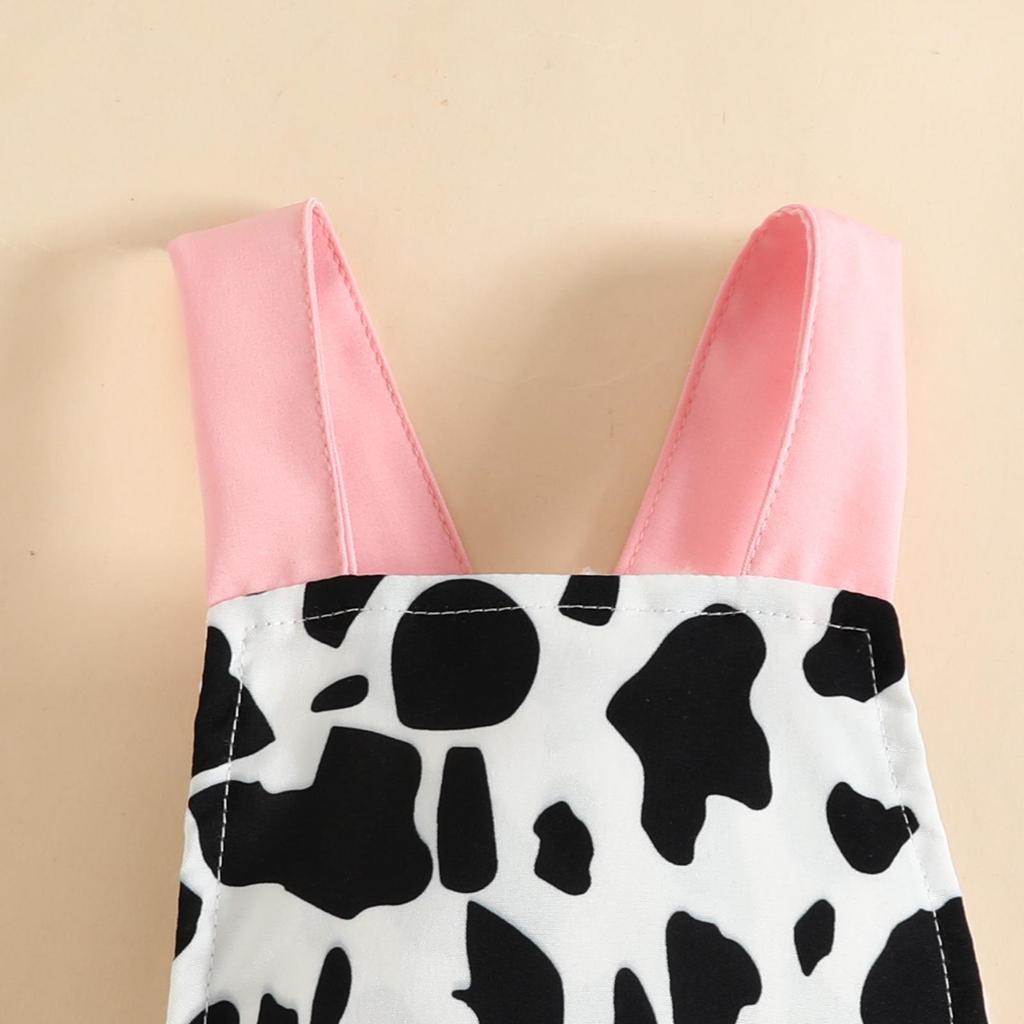 Baby Sleeveless Summer Sling Bodysuit with Bow Print