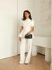 2025 Summer Women's Niche Puff Sleeve Buttoned Waist-Cinching Suit Top