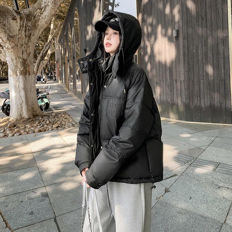 Down and padded jacket women's short 2025 new Korean loose padded jacket hooded thickened padded jacket winter jacket