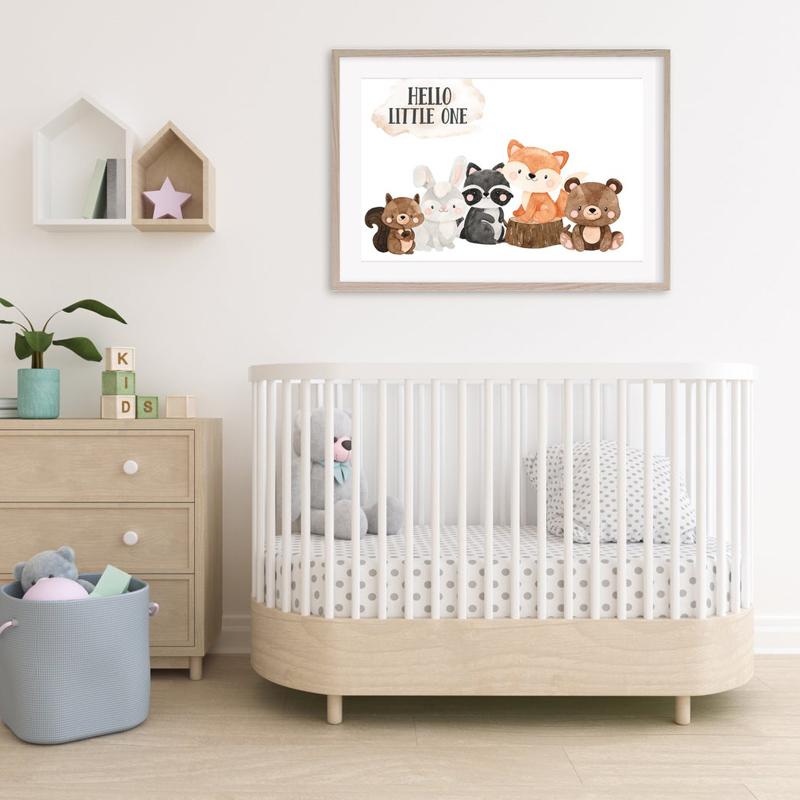 Animal Rabbit Sika Deer With Flowers Nursery Wall Art Canvas Painting Posters And Prints Wall Pictures Baby Kids Room Décor No Frame