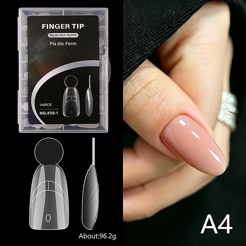 140Pcs Extension Reusable Matte Surface French Nail Dual Forms With Inner French Line 14 Sizes Full Cover Dual Nail Molds Quick