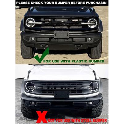FASTCHE Registreringsskyltshållare för framsidan Kompatibel med 2021 2022 2023 2024 2025 Ford Bronco Framstötstång Registreringsskyltshållare Monteringsfäste (För