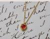 Peach Heart Zircon Pendant Necklace, Gold-Plated Titanium Steel, Sweet and Versatile Everyday Clavicle Chain