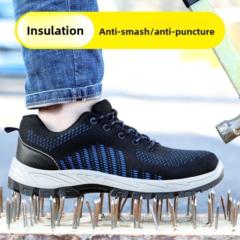 Steel Toe Safety Boots Work Sneakers for Men Anti Smashing Safety Shoes Anti-puncture Work Slip-Resistant Waterproof Lightweight