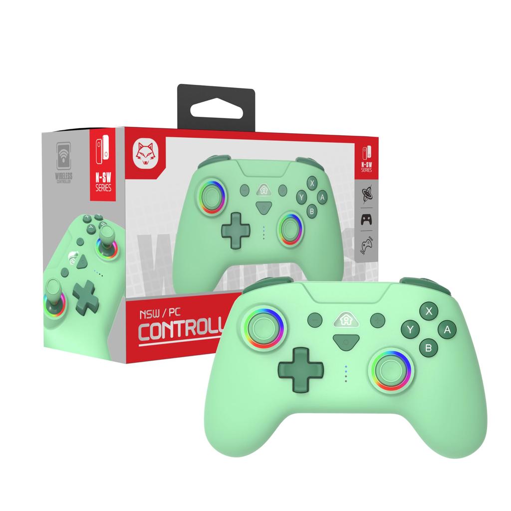 FONLAM Switch Compatible with Switch and RGB Light Gamepad with Macro Wireless and Supports and Features Adjustable Vibration and Fire and Sleep Wake